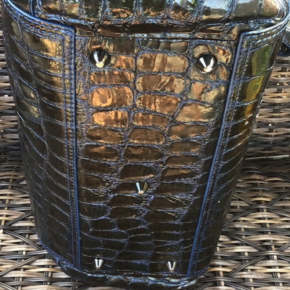 Charlie Lawson Blue croc like design leather bag - Picture 4 of 7